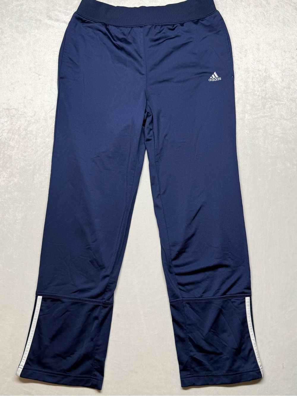 VTG Y2K adidas Navy Blue  Track Pants with White Trim